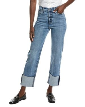 DKNY High Rise Ecru Relaxed Straight Jean - Blue