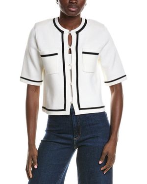 Minnie Rose Tipped Cropped Jacket - White