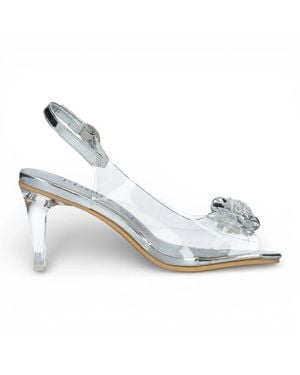 Laura Vita Mira 01 Clear Slip-On Cinderella Heel Sandals - White