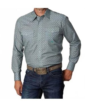 Roper Foulard Print Button Shirt - Blue