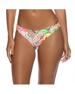 Luli Fama Opulent Eden Seamless Ruched Full Back Bikini Bottom - Multicolor
