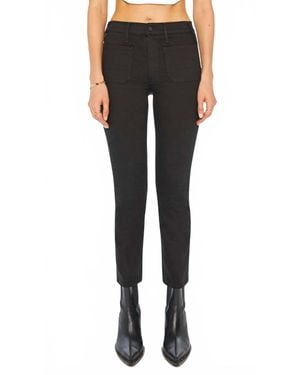 Mother Patch Pocket Insider Ankle Jeans - Black