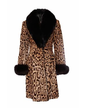Jitrois Jitrois, Leather Leopard Coat With Ponyskin - Black