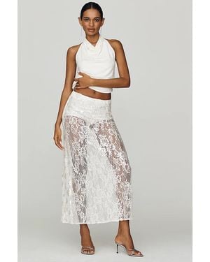Mare Mare Sheer Lace Sequin Skirt - White