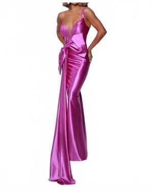 Johnathan Kayne Ribbon Design Prom Dress - Purple
