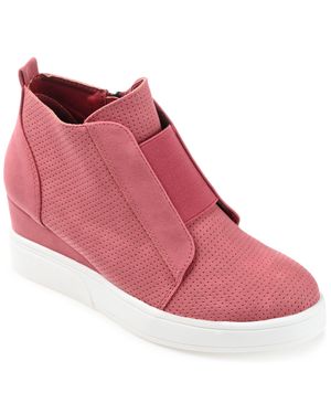 Journee Collection Collection Wide Width Clara Sneaker Wedge - Pink