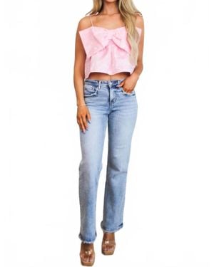 Day + Moon Atlas Bow Babydoll Top - Blue