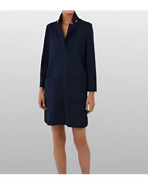 Patty Kim Simone 3/4 Long Sleeve Shift Mini Dress - Blue