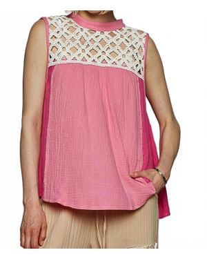 Pol Double Gauze Top - Pink