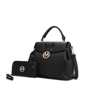 MKF Collection by Mia K Aurora Satchel & Wristlet Wallet Handbag Purse By Mia K - Black