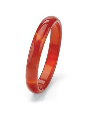 Palmbeach Jewelry Genuine Agate Bangle Bracelet 8.5" - Red