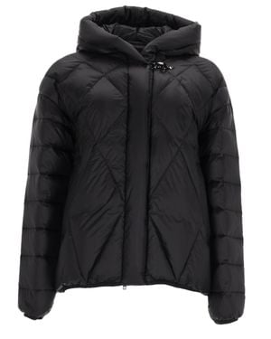 Fay Argyle Degradé Diamond Quilted Hooded Down Jacket - Black