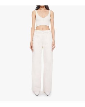 Mother The Chisel Sneak Denim Pants - White