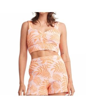 Self Contrast Kori Crop Tank Top - Pink