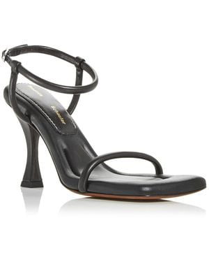 Proenza Schouler Leather Square Toe Strappy Sandals - Metallic