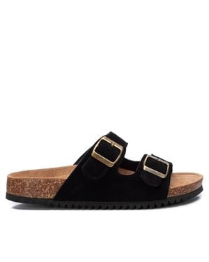 Xti Double-Buckle Flat Sandals 36890 - Black