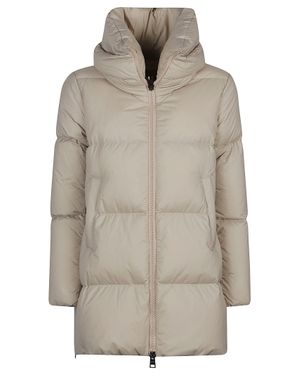 Herno A-Shape Padded Down Jacket With High Collar - Gray
