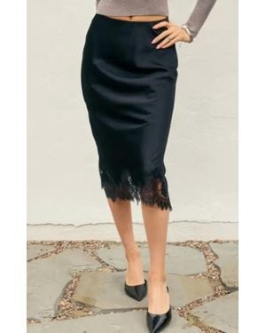 Mint Exclusives Rose Dawn Slip Skirt - Black