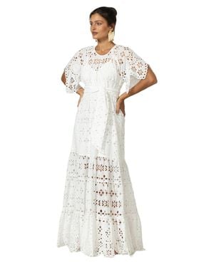 Miss June Long Dress Sable - White