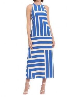 Donna Morgan Quincy Geometric Print Maxi Dress - Blue