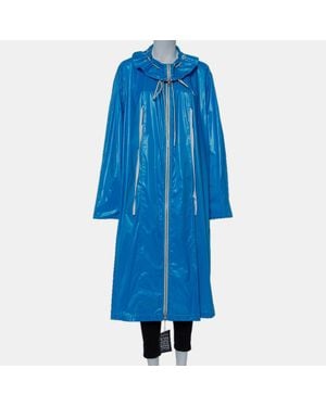 Calvin Klein Synthetic Zip Front Oversized Rain Overcoat - Blue