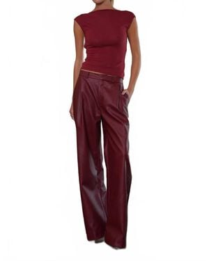 Parentesi Milo Faux Leather Pant - Red