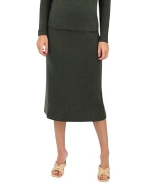 Kinross Cashmere Rib Skirt - Black