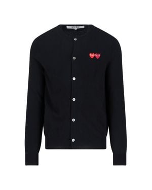 Comme des Garçons Heart Motif Button-Down Cardigan - Blue