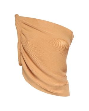Alberta Ferretti Asymmetrical One-Shoulder Ribbed Top With Draped Detail - White