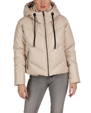 Love Token Long Sleeve Hooded Puffer Jacket - Natural