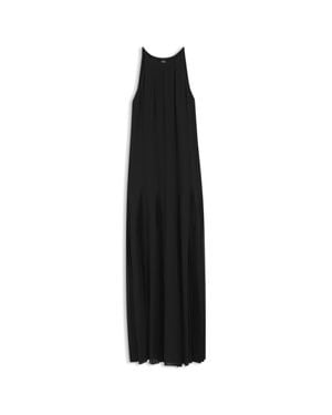 BOSS Sleeveless Dress With Plissé Skirt Inserts - Black