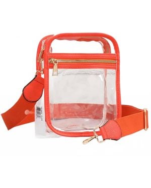 Queens Designs Clear Square Crossbody Bag - Red