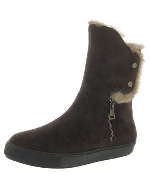 Bellini Furry Faux Fur Zipper Winter & Snow Boots - Black