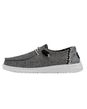 HEYDUDE Wendy Chambray Woven Slip-On Shoes - Black
