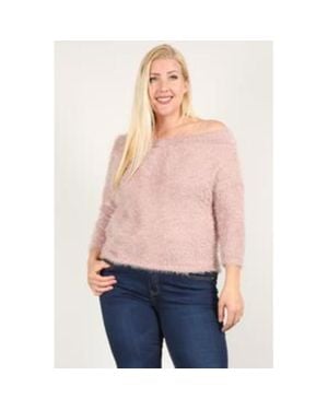 TRUEDAMES Textured Long Sleeve Top - Pink