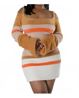 LUXY VOGUE Zuri Cutout Shoulder Mini Dress - Gray
