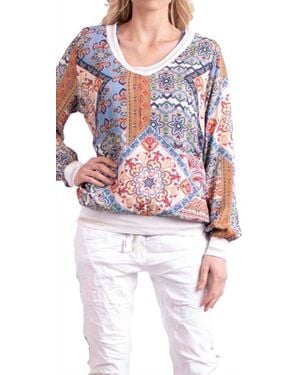 Gigi Moda Chia Long Sleeve Paisley Blouse - White