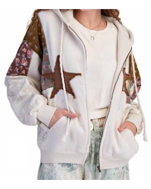 Easel Urban Cosmic Nomad Zip-Up Jacket - White