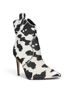 Carrano Amelia Western Designer Boot With Calf Hair - Black