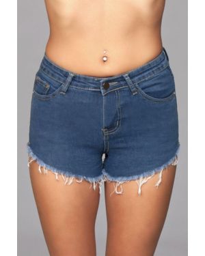 TRUEDAMES Zip Me Up Denim Shorts - Blue