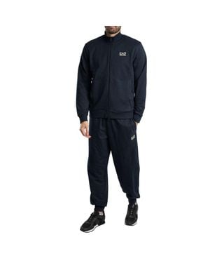 Emporio Armani Zip-Up Tracksuit With High Collar - Blue