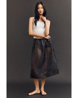 Mare Mare Sheer Organza Midi Skirt - Black