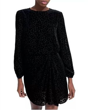 The Kooples Velvet Burnout Dress - Black