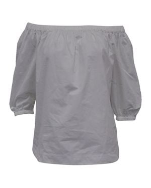 Theory Off-The-Shoulder Blouse - Gray