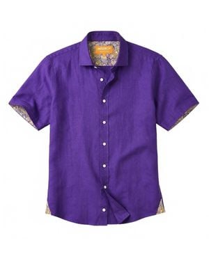 Inserch Linen Short Sleeve Shirt - Purple