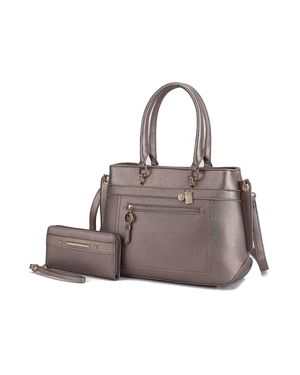 MKF Collection by Mia K Gardenia Tote Bag With Wallet Vegan Leather By Mia K - Gray