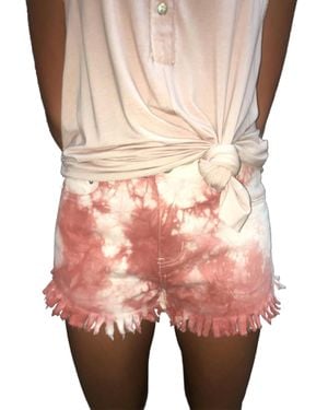 Pol Tie Dye Fringe Shorts - Pink