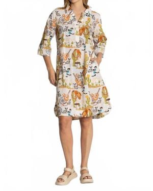 LulaLife Prairie Mini Shirtdress - White