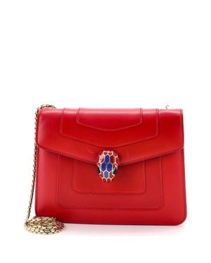 BVLGARI Serpenti Forever Square Shoulder Bag Leather - Red
