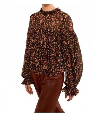 Ulla Johnson Pearl Long Sleeve Silk Blouse - Brown